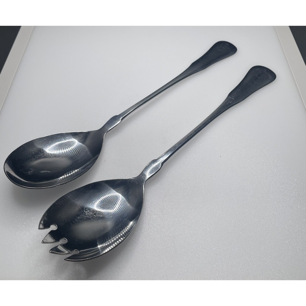 Vintage 1960s Rogers 18/0 Stainless Flatware Cutlery. 10" Serving Spoon & Spork